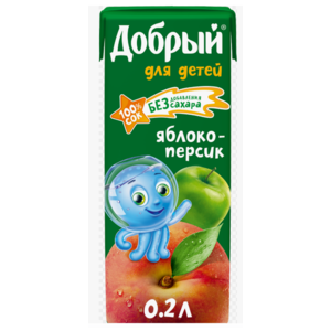 Сок ДОБРЫЙ 0,2л Яблоко персик т/п