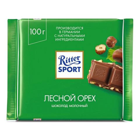 Шоколад РИТТЕР СПОРТ 100г молочн с лесным орехом