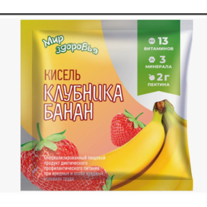 Кисель МИР ЗДОРОВЬЯ клубника-банан 20гр