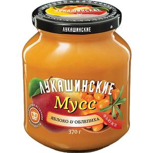 Мусс ЛУКАШИНСКИЕ яблоко-облепиха 370г ст/б