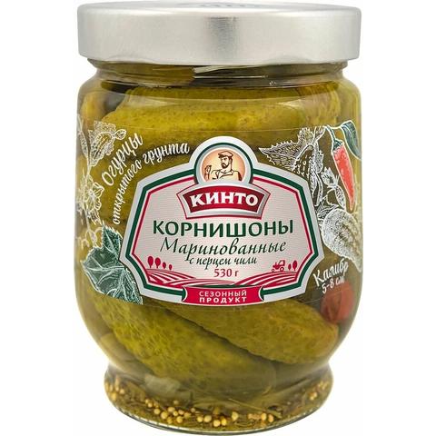 Корнишоны КИНТО маринованные перцем чили 5-8 530г