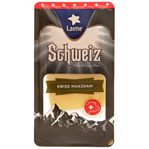 Сыр ЛАИМЕ Маасдам Швейцарский ломтики 120г