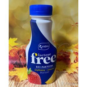 Йогурт пит ВИОЛА клубника-ананас 1,1% 270г без лактозый