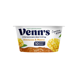 Йогурт VENN`S Греческий 0.1% 130г апельсин-манго