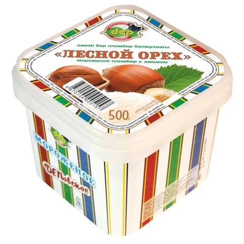 Мороженое ДЕП Пломбир с джемом лесной орех 500г