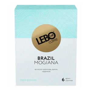 Дрип-кофе LEBO Бразилия 6шт Черная шоколад,орехи, карамель