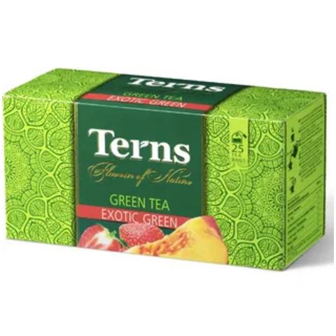 Чай ТЕРНС зеленый с ароматом клубники и персика 25*1,5г