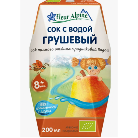 Сок с водой Fleur Alpine грушевый с 8+ 200 мл
