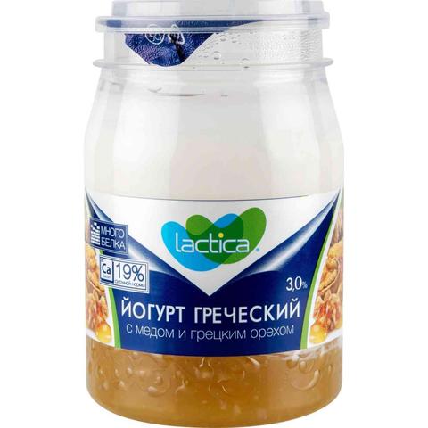 Йогурт ЛАКТИКА Греческий с медом и грецким орехом 3% 190г