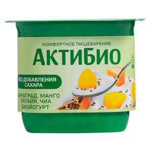 Биойогурт АКТИБИО 3% 130г манго-папайя без сахара