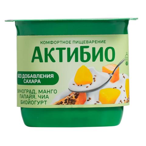 Биойогурт АКТИБИО 3% 130г манго-папайя без сахара