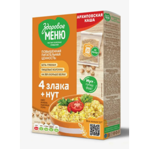 Каша ЗДОРОВОЕ МЕНЮ Архиповская 4 злака с нутом 5*80г 400г
