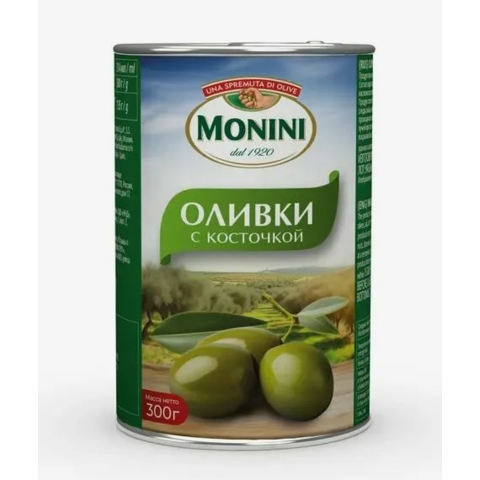 Маслины MONINI c косточкой 300 г