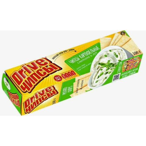 Чипсы ДРАЙВ картофельные 100г вкус сметана-лук