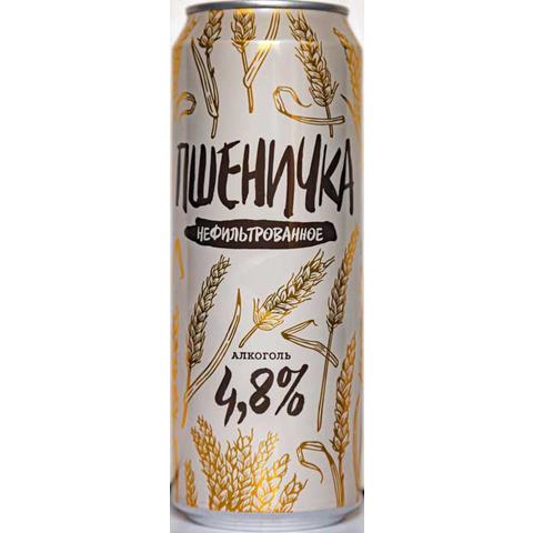 Пиво ПШЕНИЧКА мягкое н/ф.св.0,45л, 4,8% ж/б