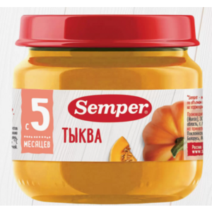 Пюре СЕМПЕР тыква 5+ 80г ст/б