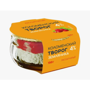 Творог КОЛОМЕНСКИЙ 4% 150г земляника