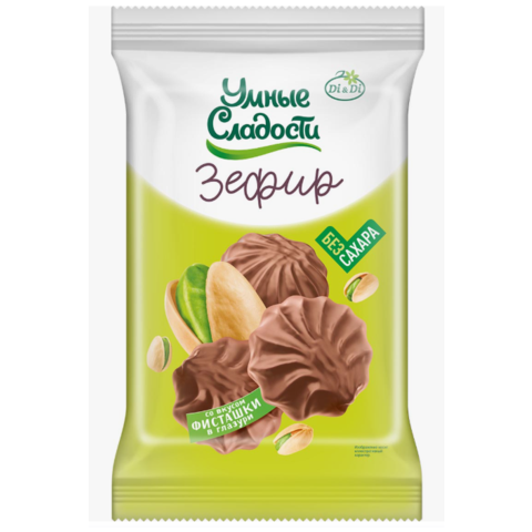 Зефир ДИ ЭНД ДИ Умные сладости 180г со вкусом фисташки в глазури