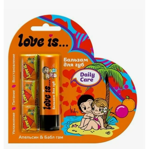Бальзам для губ LOVE IS... 4,2г Апельсин-Бабл гам+ж/р