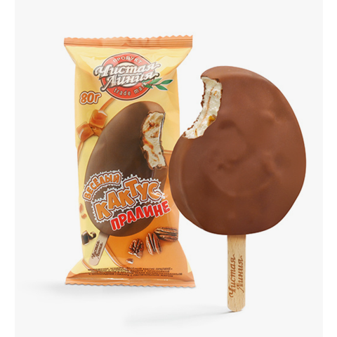 Мороженое ЧИСТАЯ ЛИНИЯ 80г Кактус пралине