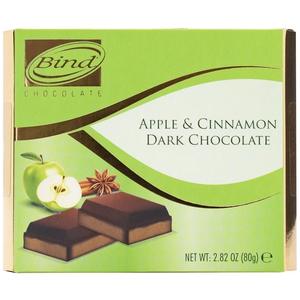 Шоколад BIND 80г темный со вкусом корицы и яблока