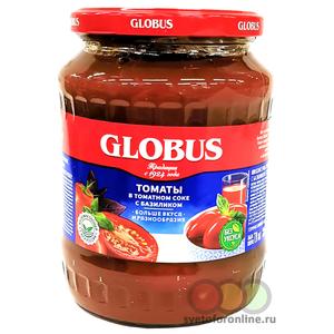 Томаты ГЛОБУС в томатном соке с базиликом 680г