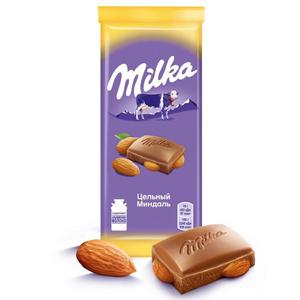 Шоколад МИЛКА 85г молочный с цельным миндалем