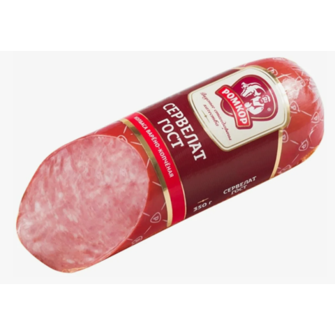 Колбаса Ромкор СЕРВЕЛАТ ГОСТ в/к 200гр кат А
