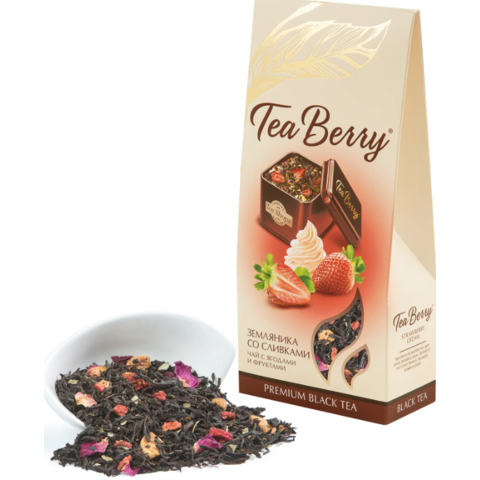 Чай РЧК TEA BERRY зеленый 100г Земляничный со сливками