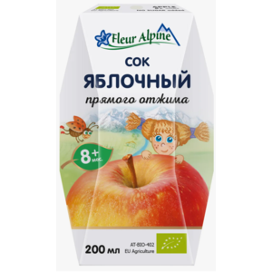 Сок прямого отжима Fleur Alpine яблоко с 8+ 200 мл
