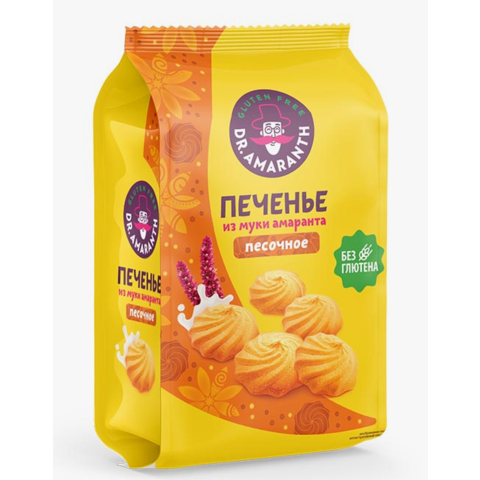 Печенье ДР.АМАРАНТ  из муки амаранта 210г песочное без глютена