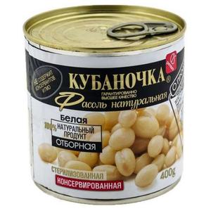 Фасоль КУБАНОЧКА белая отборная 400г ж/б