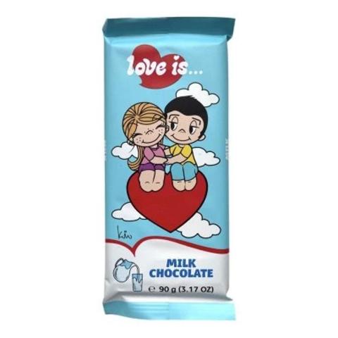 Шоколад LOVE IS 85г молочный с миндалем