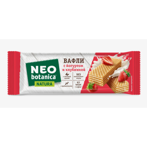 Вафли НЕО Ботаника 25г с йогуртом и клубникой