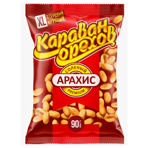 Арахис КАРАВАН ОРЕХОВ соленый 50г  