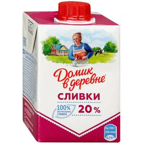 Сливки ДОМИК В ДЕРЕВНЕ 20% 200г