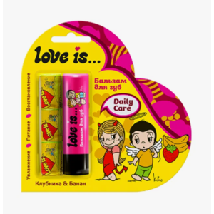 Бальзам для губ LOVE IS... 4,2г Клубника-Банан+ж/р