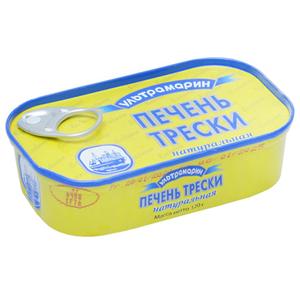 Конс Печень трески УЛЬТРАМАРИН натуральная 120гр ж/б