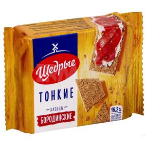 Хлебцы ЩЕДРЫЕ 170г Бородинские тонкие