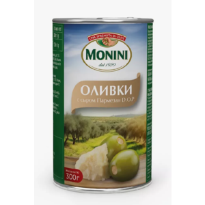 Оливки MONINI c сыром пармезан 300г