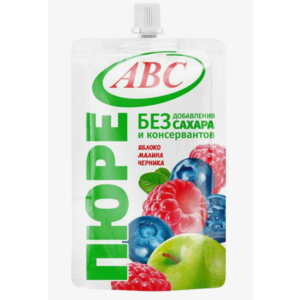 Пюре АВС без сахара 200г яблоко-малина-черника