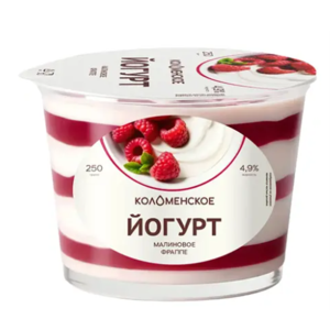 Йогурт КОЛОМЕНСКИЙ 5,0% 250г малиновое-фраппе