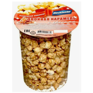 Попкорн БЛОКБАСТЕР 100г двойная карамель с орехами