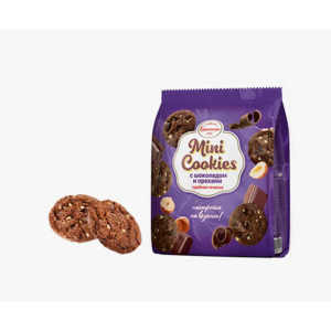 Печенье БРЯНКОНФИ Mini cookies 200г С шоколадом и орехами