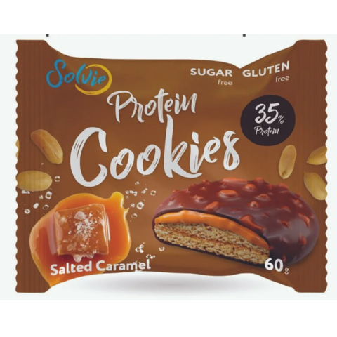 Печенье SOLVIE Протеиновое 35% 60г Соленая карамель