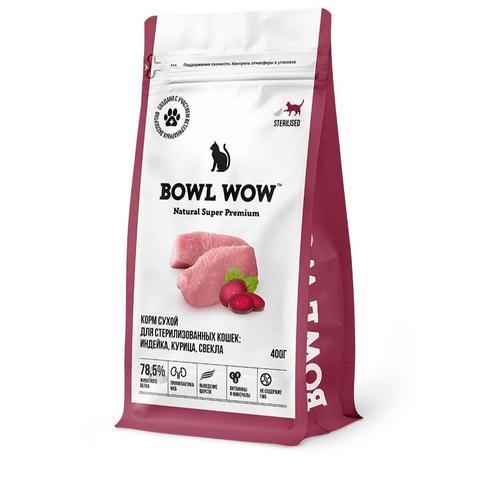 Корм BOWL WOW 85г для кошек при чувтвит пищеварении цыпленок-овощи