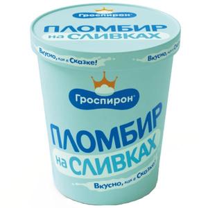 Мороженое ГРОСПИРОН Пломбир на сливках 430г ведро