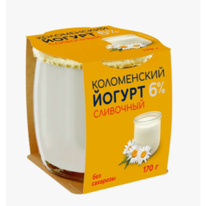 Йогурт КОЛОМЕНСКИЙ 6% 170г сливочный ст/б