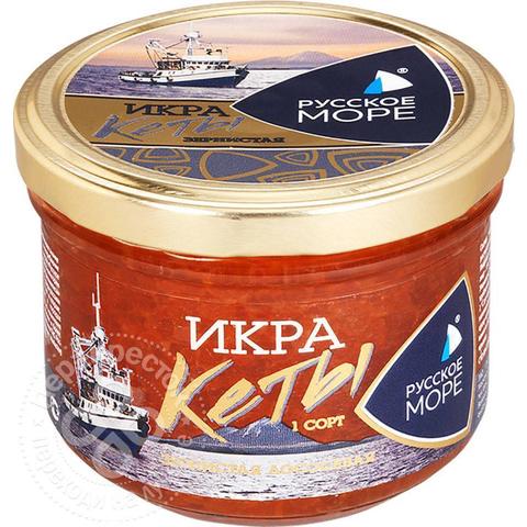 Икра лососевая РУССКОЕ МОРЕ Кета 210г  ст/б