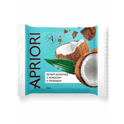 Шоколад APRIORI белый с кокосом и печеньем 50г